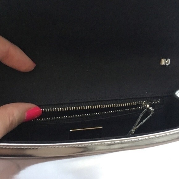 Sang A Flash Parallelogram Mirror Clutch Purse Silver Bag - Picture 8 of 13